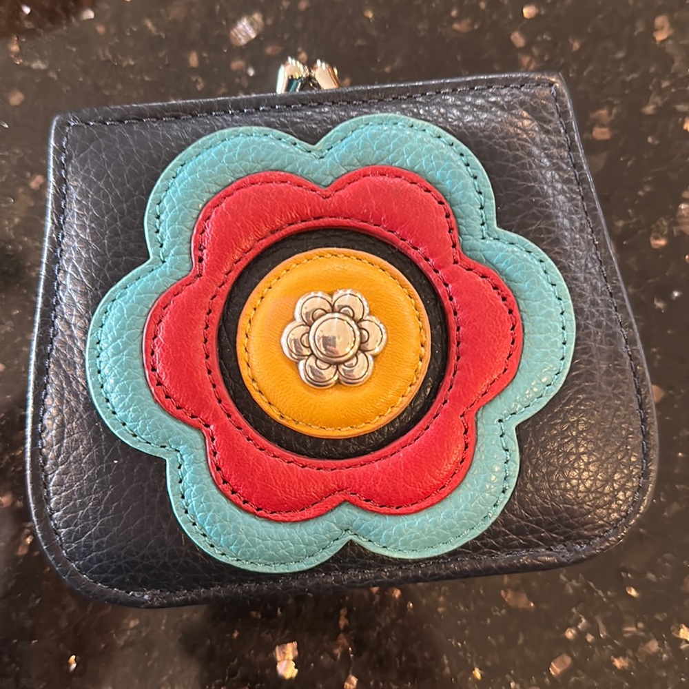 Brighton Penny Saved French Kiss Wallet Black Multi NWOT
